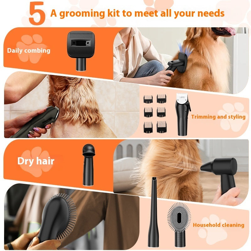 HKM-9118141 High-Power Low Noise Pet Hair Suction Cleaning and Blowing Tool with Trimmer and Brushes
