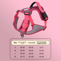 HKM-9120061 Adjustable Large Dog Chest Harness with Leash - Available in Multiple Colors