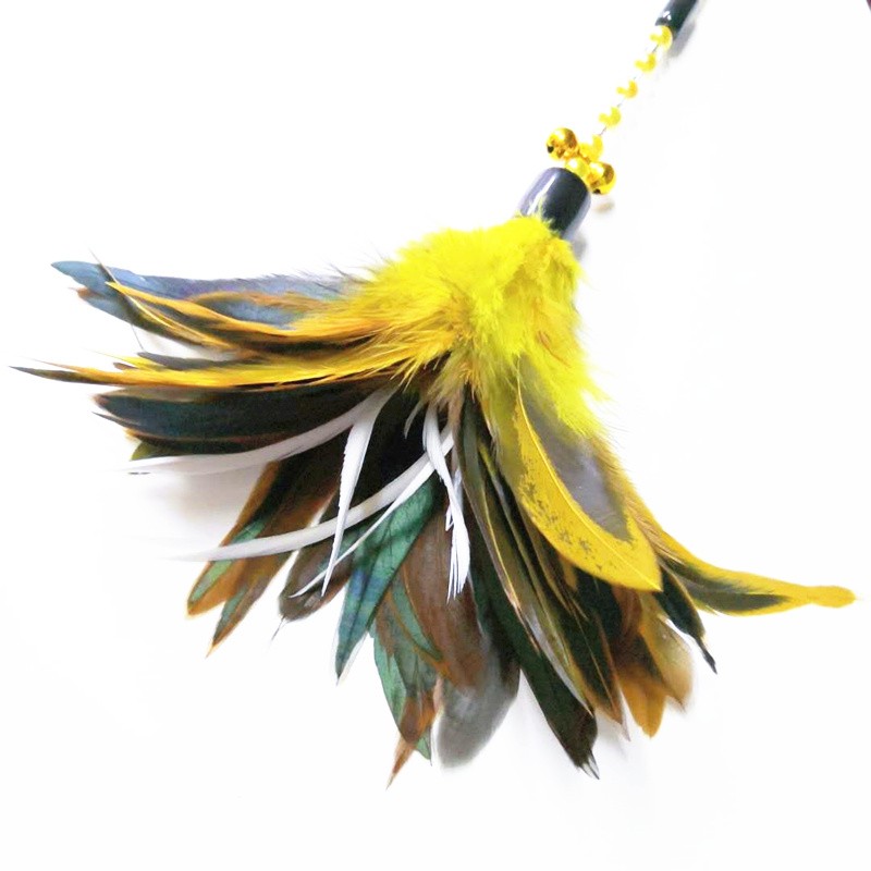 HKM-9121085 Colorful Feather Cat Toy Stick for Engaging Playtime and Exercise