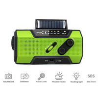 HKM-912211 Hand Crank Solar-Powered Emergency Radio with USB Charging and LED Flashlight