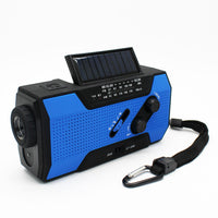 HKM-912211 Hand Crank Solar-Powered Emergency Radio with USB Charging and LED Flashlight