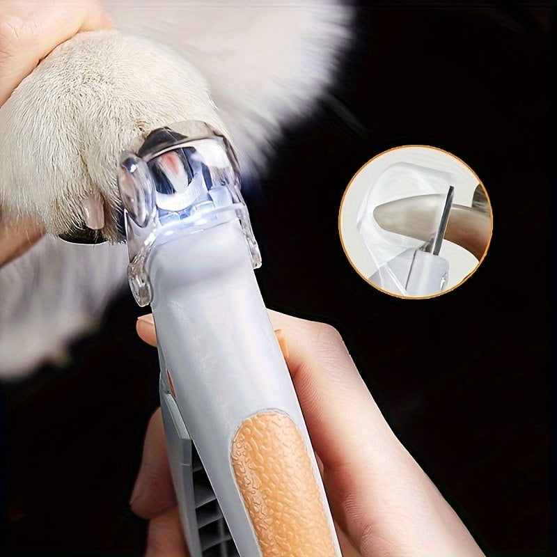 HKM-9123517 LED Pet Nail Trimmer with Magnifying Glass and Nail Catcher for Safe Dog and Cat Clipping