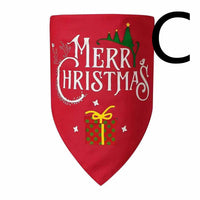 HKM-9123645 Reversible Christmas Triangle Dog Bandana in Red and Green, Double-Layer Polyester, 70x48x48CM