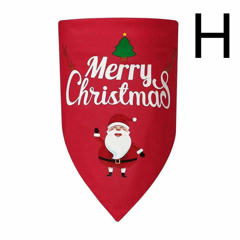 HKM-9123645 Reversible Christmas Triangle Dog Bandana in Red and Green, Double-Layer Polyester, 70x48x48CM