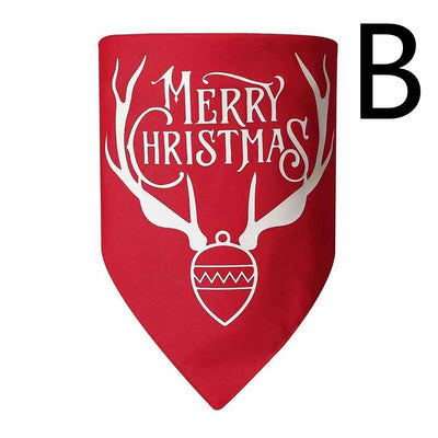 HKM-9123645 Reversible Christmas Triangle Dog Bandana in Red and Green, Double-Layer Polyester, 70x48x48CM