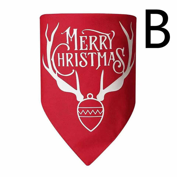 HKM-9123645 Reversible Christmas Triangle Dog Bandana in Red and Green, Double-Layer Polyester, 70x48x48CM