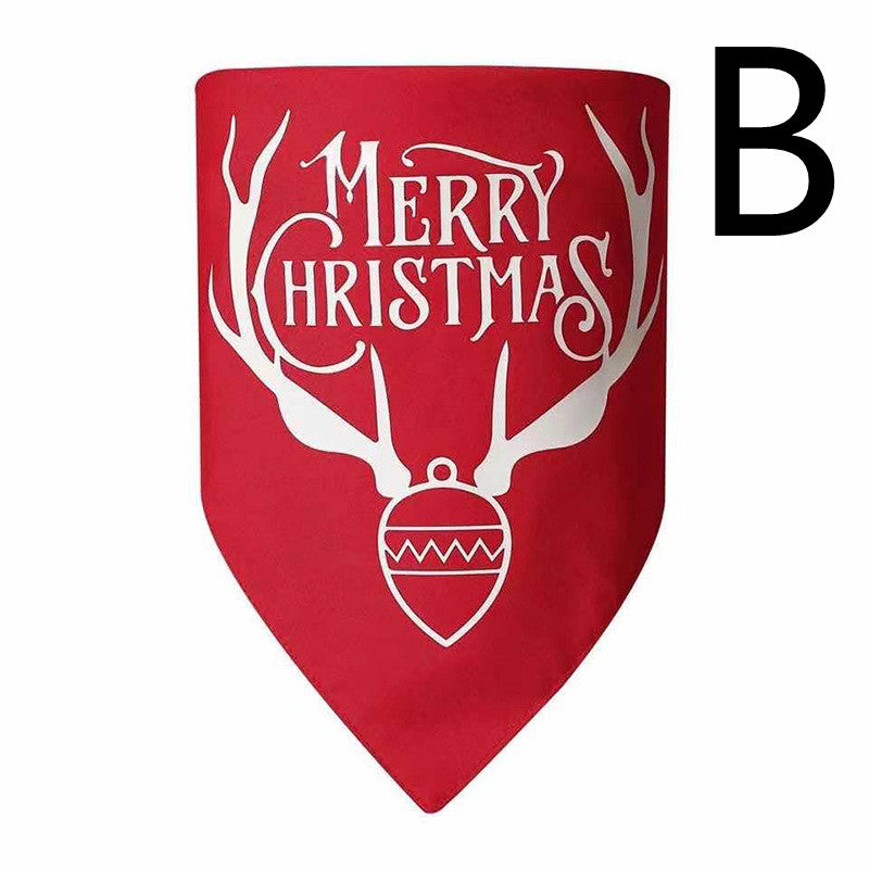 HKM-9123645 Reversible Christmas Triangle Dog Bandana in Red and Green, Double-Layer Polyester, 70x48x48CM