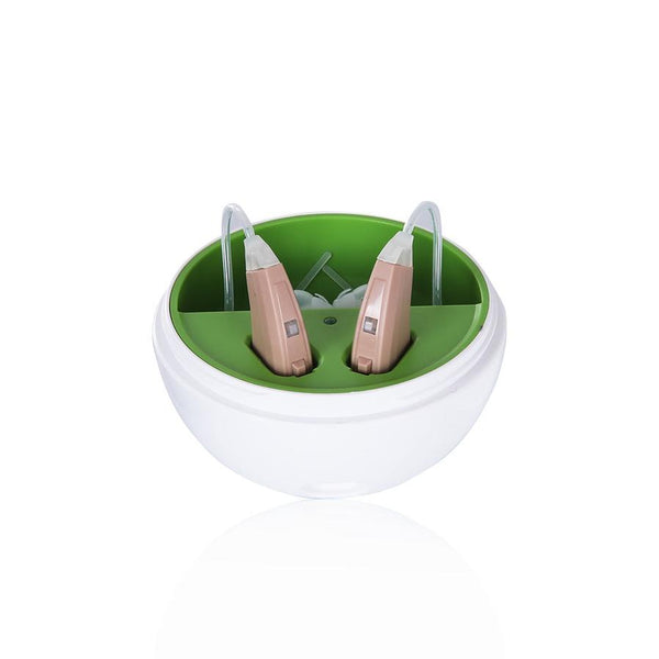 HKM-912531 Rechargeable Hearing Amplifier with Portable Charging Case, 8 Channels, 12 Bands, and Intelligent Noise Cancellation