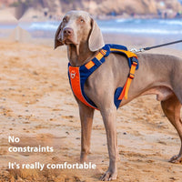HKM-9125821 Dog Chest Strap Vest - Adjustable Nylon Harness in Orange/Blue and Yellow/Brown