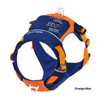 HKM-9125821 Dog Chest Strap Vest - Adjustable Nylon Harness in Orange/Blue and Yellow/Brown