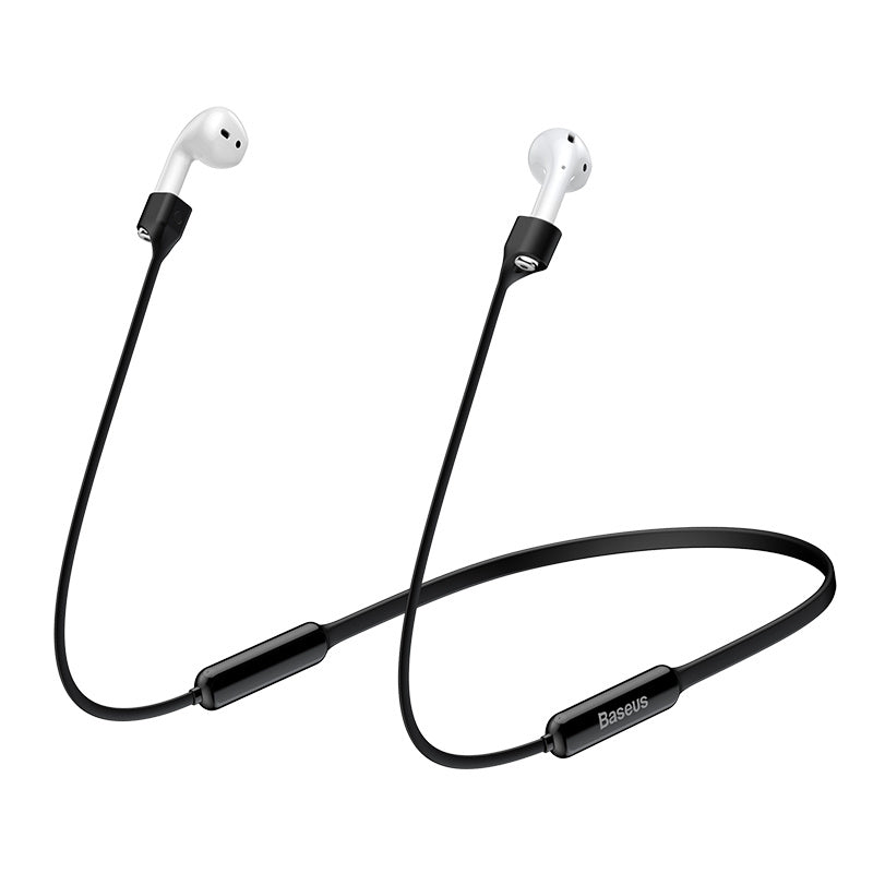 HKM-912595 Airpods Silicone Protection Set with Anti-Lost Lanyard - Compatible with iPhone Models (Black/Grey/Red)