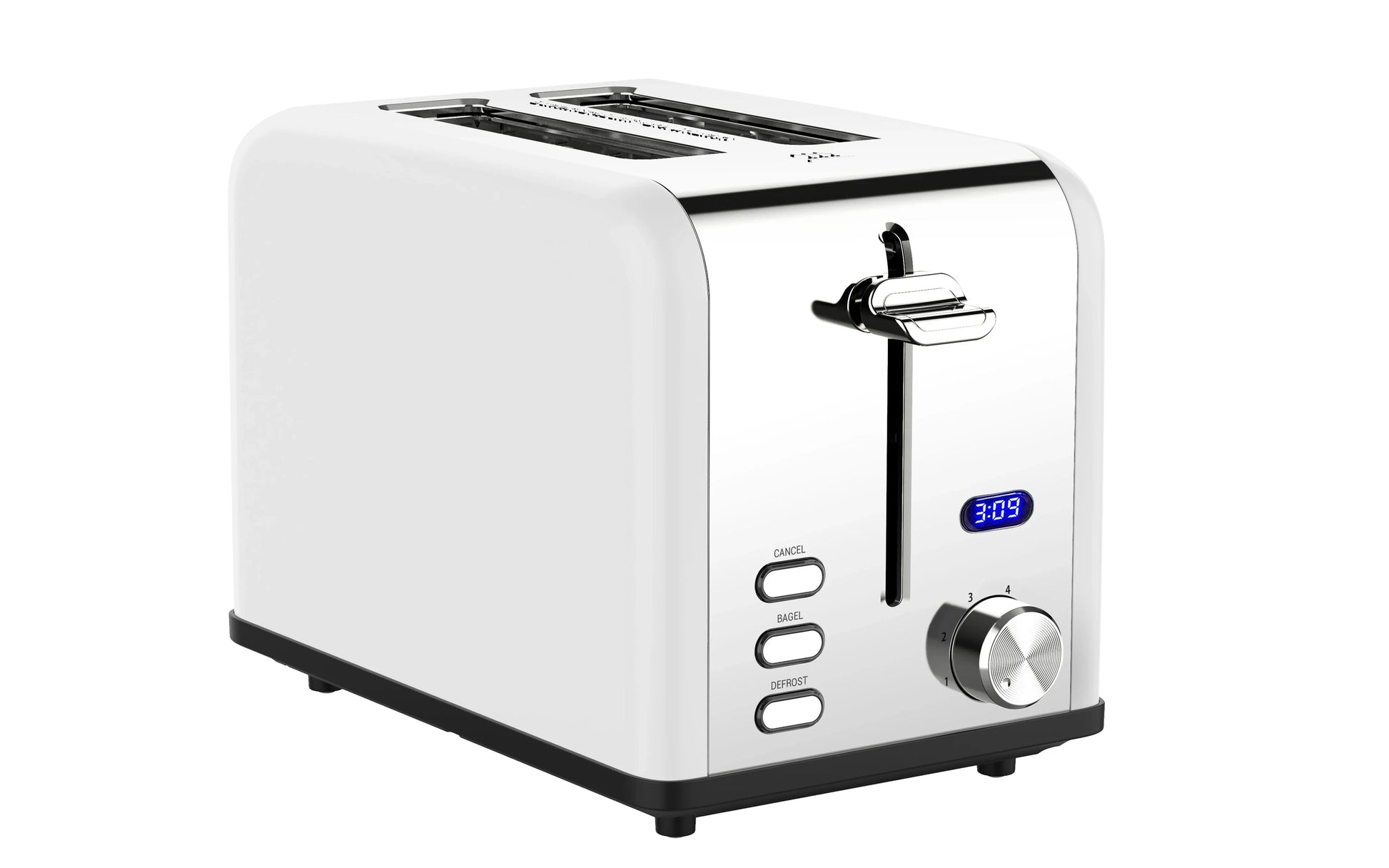 HKM-912595 Digital LED Display Stainless Steel Toaster with Countdown Timer for 2 Slices