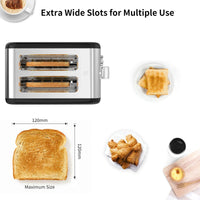 HKM-912595 Digital LED Display Stainless Steel Toaster with Countdown Timer for 2 Slices
