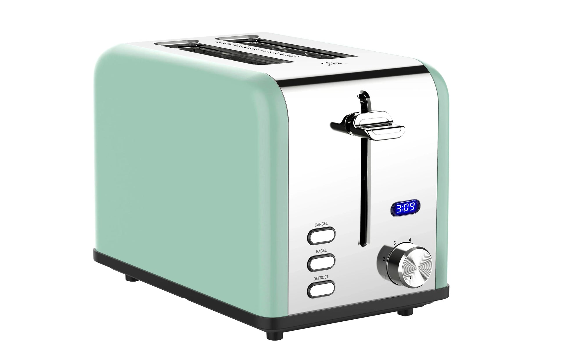 HKM-912595 Digital LED Display Stainless Steel Toaster with Countdown Timer for 2 Slices