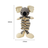 HKM-9126845 Retractable Plush Dog Molar Toys for Puppies - Koala, Puppy, Rhino, Raccoon, Hippo