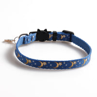 HKM-9127997 Adjustable Nylon Cat Collar with Star and Moon Design, Available in Multiple Colors