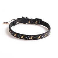 HKM-9127997 Adjustable Nylon Cat Collar with Star and Moon Design, Available in Multiple Colors