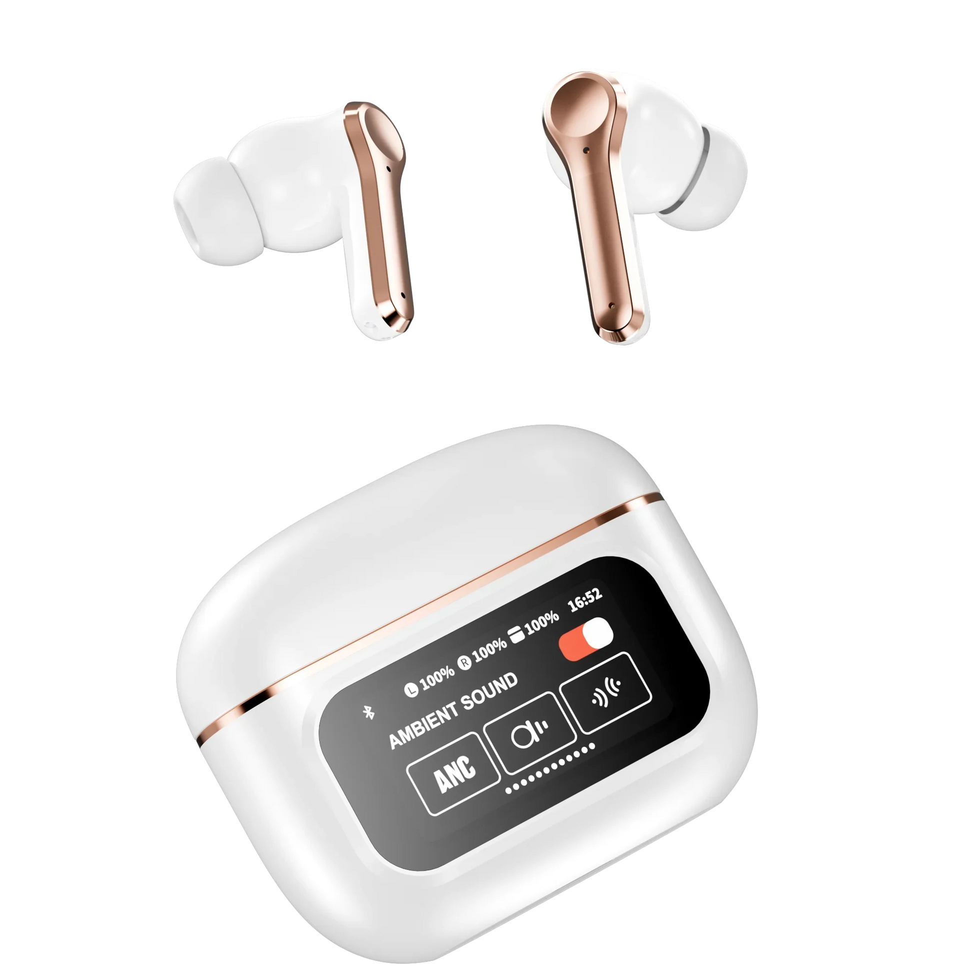HKM-912851 YX30 ANC TWS Wireless Earphones with Touch Controls and LED Display for Sports and Music
