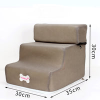 HKM-9130173 Pet Climbing Ladder with Detachable Steps for High Beds and Sofas - Soft Mesh and High-Density Sponge Design