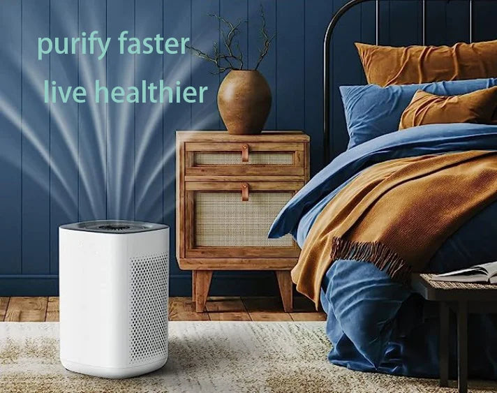 HKM-913043 Smart WiFi Air Purifier for Large Rooms - Ideal for Allergies, Pets, and Smoke Elimination