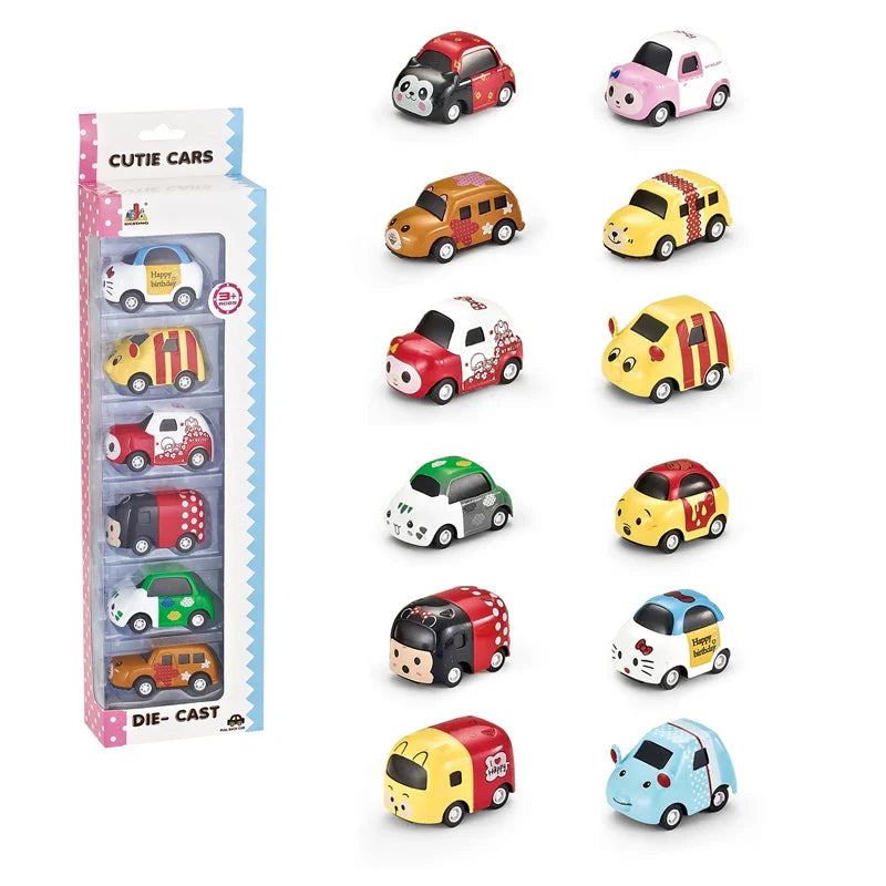HKM-913107 Cute 1/64 Scale Pull Back Metal Model Car - Alloy Truck Toy for Kids Ages 3 and Up