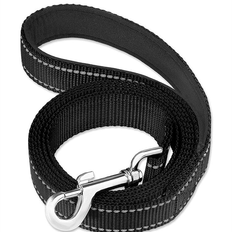 HKM-9131581 Durable Nylon Dog Leash for Training - 4ft & 6ft Lengths, Black Color