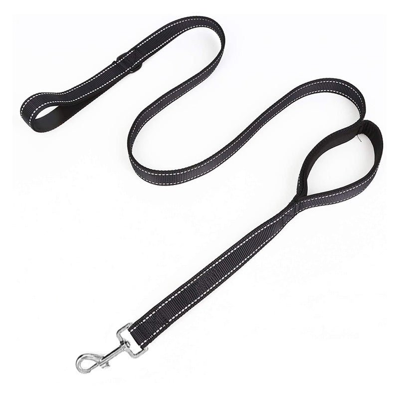 HKM-9131581 Durable Nylon Dog Leash for Training - 4ft & 6ft Lengths, Black Color