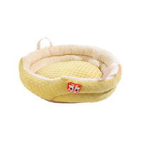 HKM-9131837 Portable Round Velvet Pet Bed Nest with Random Doll for Dogs and Cats - Cozy and Warm Cushion