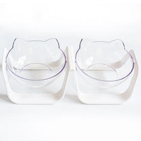HKM-9131965 Adjustable 15¡ã Cat Bowl - Environmentally Friendly PC/ABS, Single & Double Sizes Available, Pure White/Shell Powder/Macaron Blue