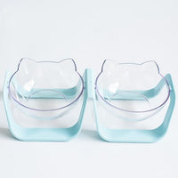 HKM-9131965 Adjustable 15¡ã Cat Bowl - Environmentally Friendly PC/ABS, Single & Double Sizes Available, Pure White/Shell Powder/Macaron Blue