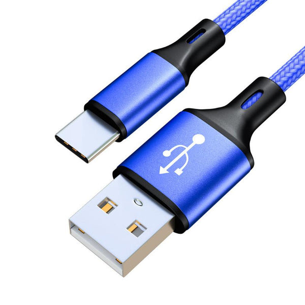 HKM-913235 Durable Braided Type-C Data Cable for Charging and Data Transmission, 2m Length, Multiple Colors Available