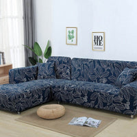HKM-913235 Elastic Sofa Cover in Blue - High-Density Fabric with Non-Slip Design for Living Room, Easy Fit, Machine Washable