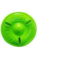 HKM-9132605 Durable Rubber Dog Toy with Bite-Resistant Teeth Leakage Plate – Sports Design in Green, Blue, and Pink