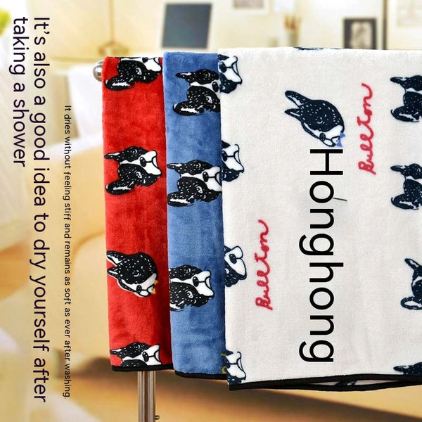 HKM-9133629 Dog Kennel Coral Fleece Blanket in Various Colors and Sizes