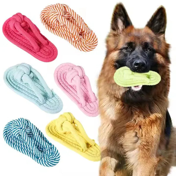 HKM-913363 Interactive Woven Cotton Rope Dog Chew Toy for Dental Care and Play