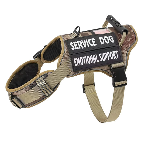 HKM-9133757 Adjustable Reflective Tactical Service Dog Harness with Handle ¨C No-Pull Vest in Camouflage Patterns