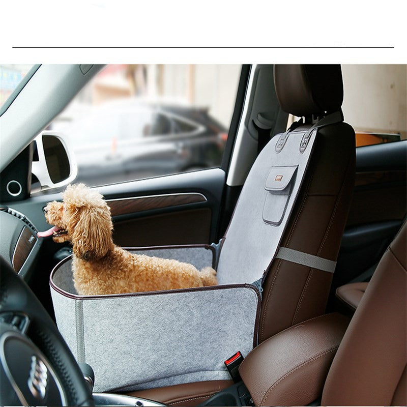 HKM-9134013 Dual-purpose Pet Car Mat for Front Seat with Adjustable Strap and Storage Pockets