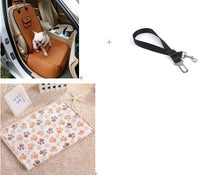 HKM-9134013 Dual-purpose Pet Car Mat for Front Seat with Adjustable Strap and Storage Pockets