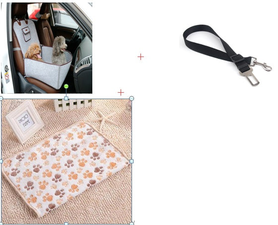 HKM-9134013 Dual-purpose Pet Car Mat for Front Seat with Adjustable Strap and Storage Pockets