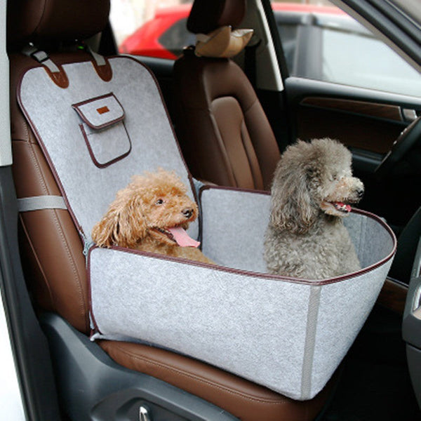 HKM-9134013 Dual-purpose Pet Car Mat for Front Seat with Adjustable Strap and Storage Pockets