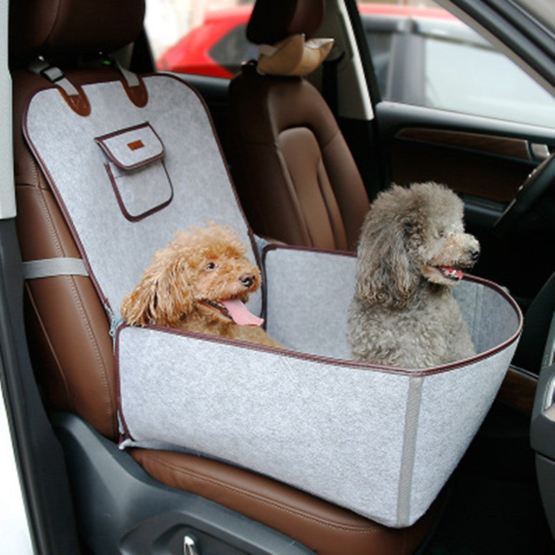 HKM-9134013 Dual-purpose Pet Car Mat for Front Seat with Adjustable Strap and Storage Pockets