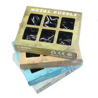 HKM-913427 Interlocking Metal Wire Puzzle Set - 6 Mind Teasers for Ages 7+ - Educational DIY Game