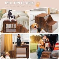 HKM-9135421 Multi-Level Pet Bunk Bed with Removable Steps, Cushion, Scratch Pad - Ideal for Dogs and Cats