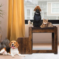 HKM-9135421 Multi-Level Pet Bunk Bed with Removable Steps, Cushion, Scratch Pad - Ideal for Dogs and Cats