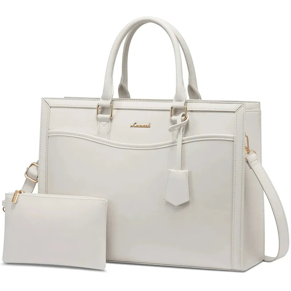 HKM-913555 Designer Waterproof Leather Laptop Tote Bag for Women, Large Capacity Business Briefcase Handbag