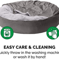 HKM-9135805 Cozy Gray and Creamy White Pet Bed for Small and Medium Dogs