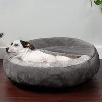 HKM-9135805 Cozy Gray and Creamy White Pet Bed for Small and Medium Dogs