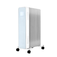 HKM-913619 1500W-2500W Electric Oil Filled Radiator Heater with Glass Panel, Overheat and Tip-Over Protection, Adjustable Thermostat