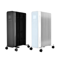 HKM-913619 1500W-2500W Electric Oil Filled Radiator Heater with Glass Panel, Overheat and Tip-Over Protection, Adjustable Thermostat