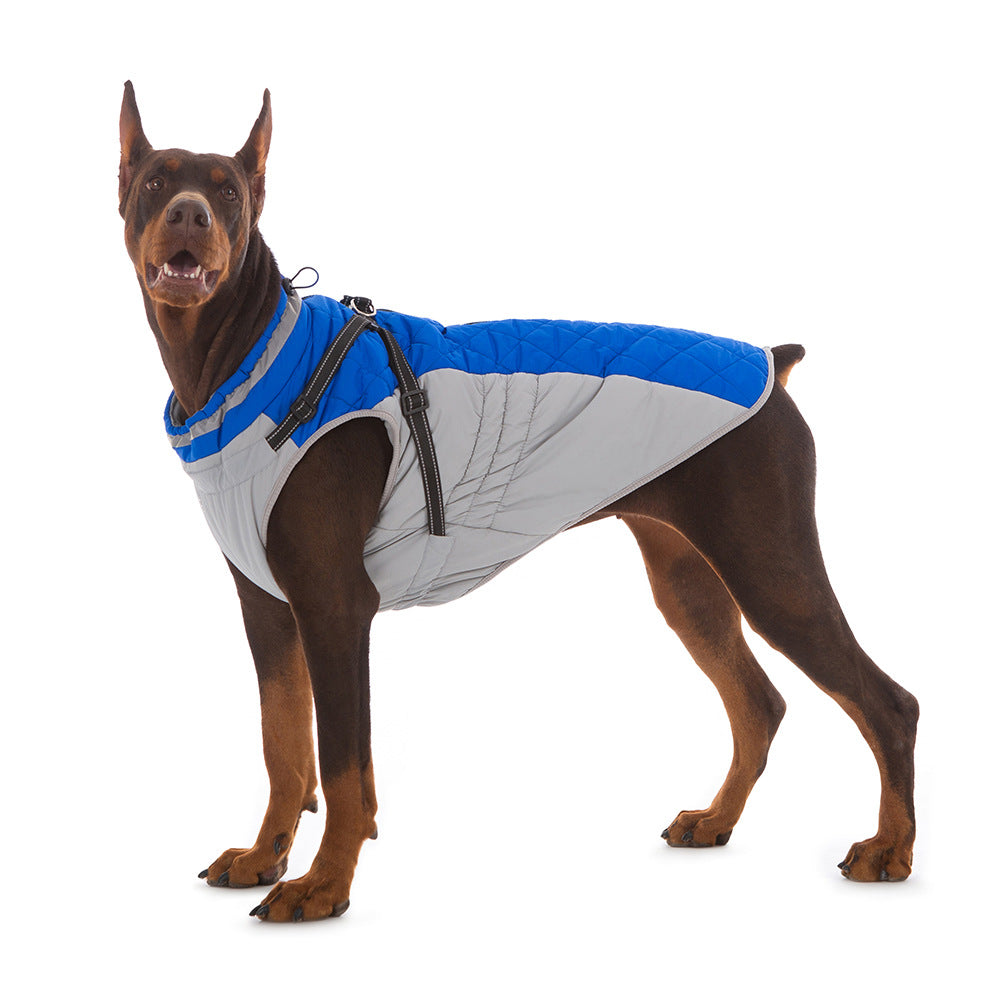 HKM-9136317 Waterproof Fleece-Lined Zip-Up Jacket for Dogs ¨C Sizes S to 5XL in Blue, Pink, Purple, and Red